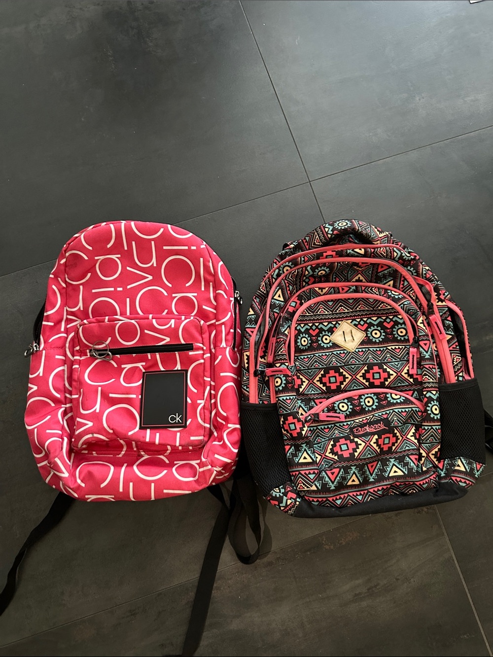 Calvin Klein Kids Pink Logo Backpack bundle